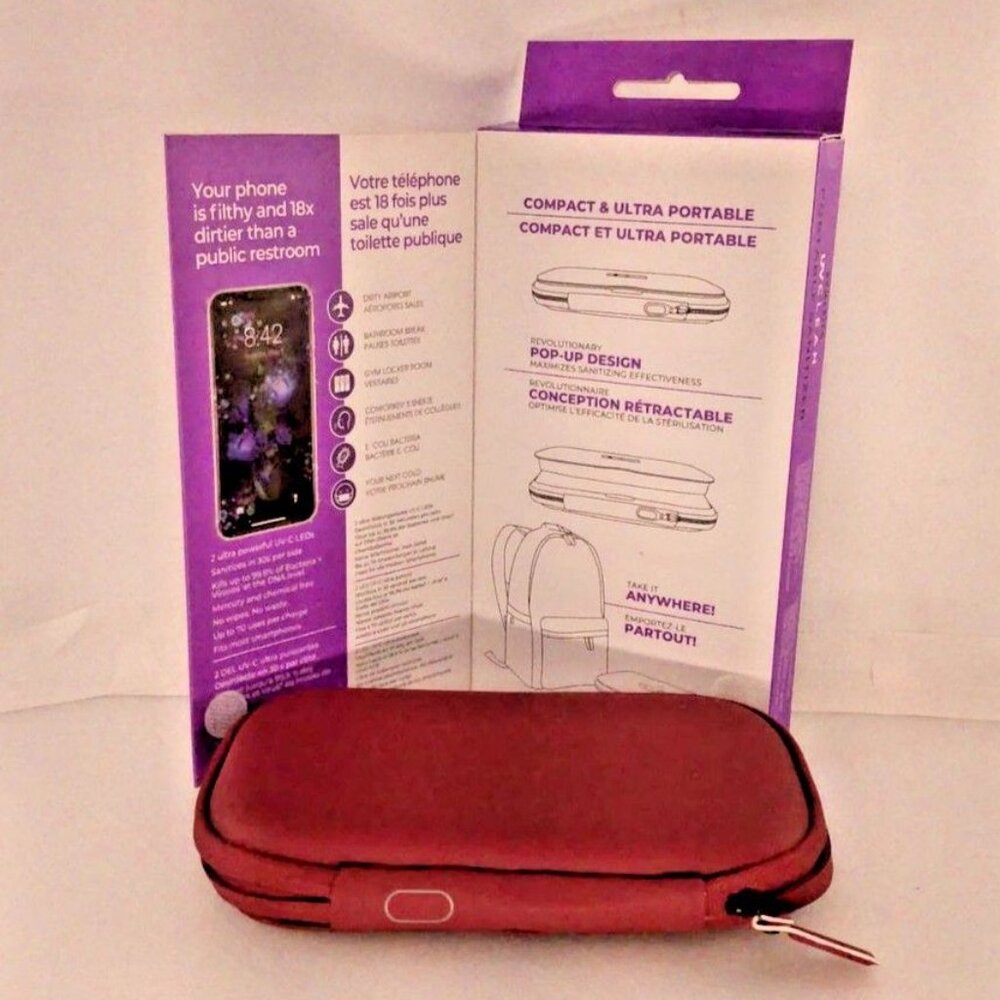HOMEDICS Phone Sanitizer Adult OS White New‎ UV Clean Collapsible USB